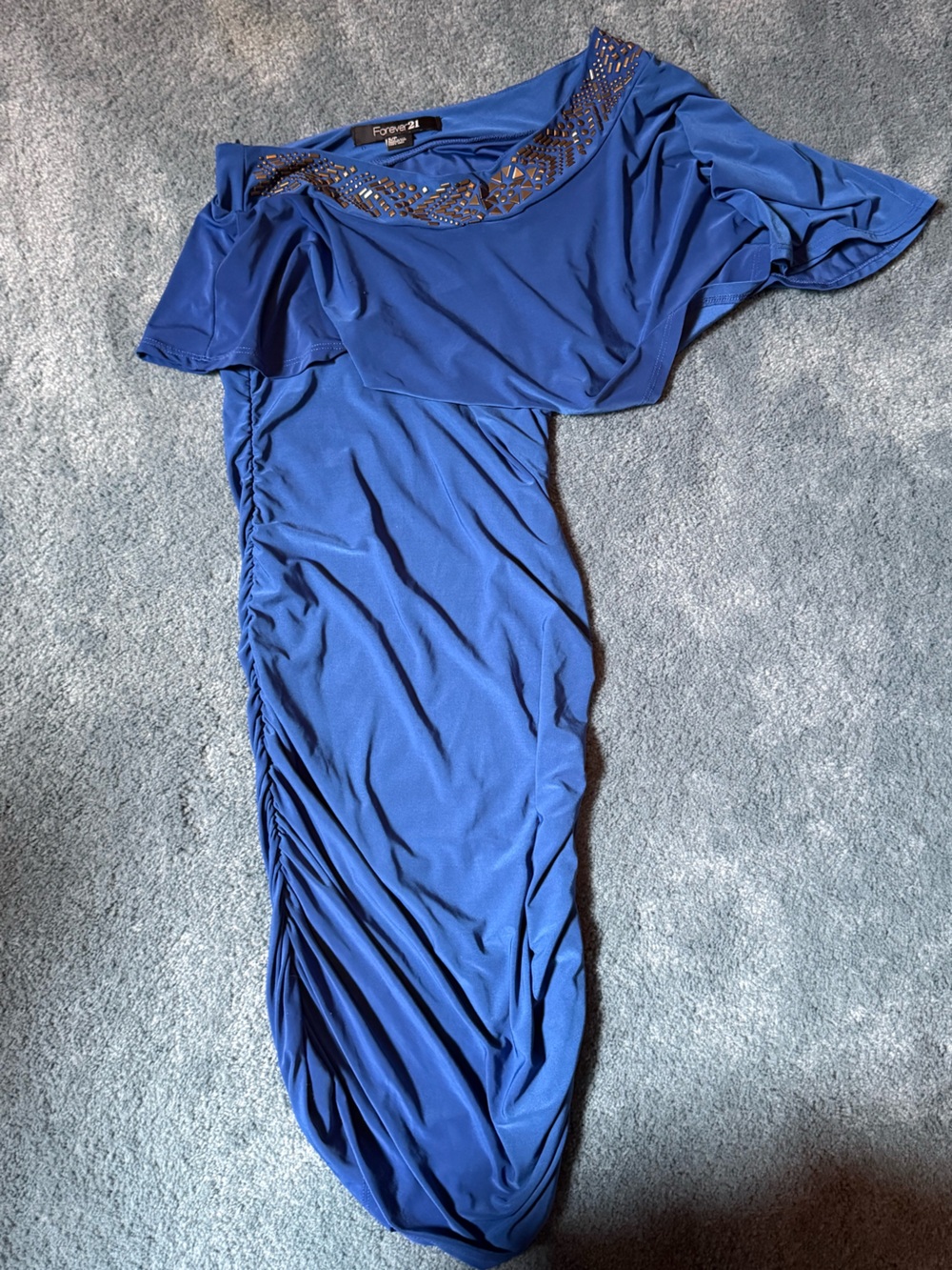 Royal Blue Off-Shoulder Maxi Dress